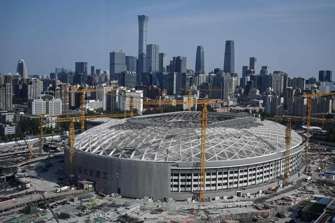 A general view of the construction site of the Workers' Stadium, a planned venue for the 2023 Asian Cup, in Beijing.  China has since given up hosting rights for the tournament.