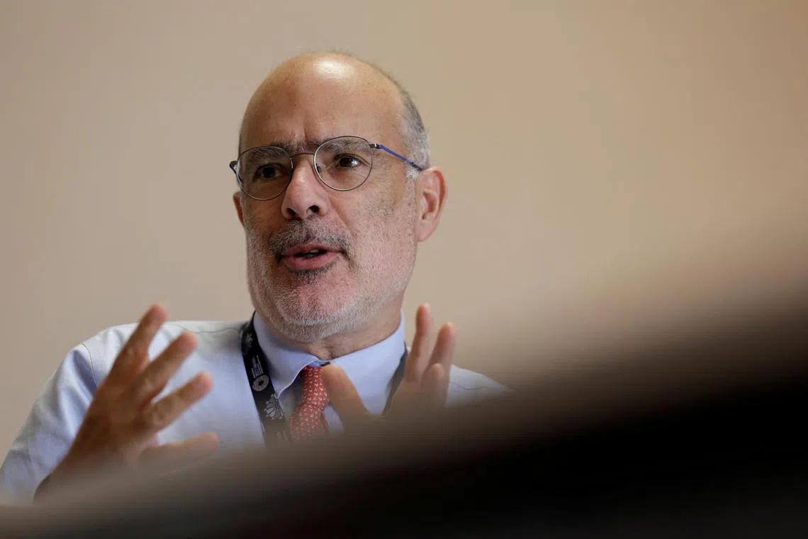 FILE PHOTO: Director of the International Monetary Fund (IMF) Western Hemisphere Department Rodrigo Valdes speaks during an interview with Reuters in Marrakech, Morocco, October 12, 2023. REUTERS/Susana Vera/File Photo