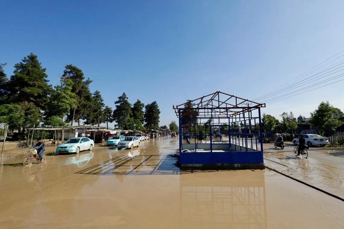 View of flooded streets in Sheikh Jalal district, Baghlan province, Afghanistan May 12, 2024. REUTERS/Sayed Hassib/File Photo