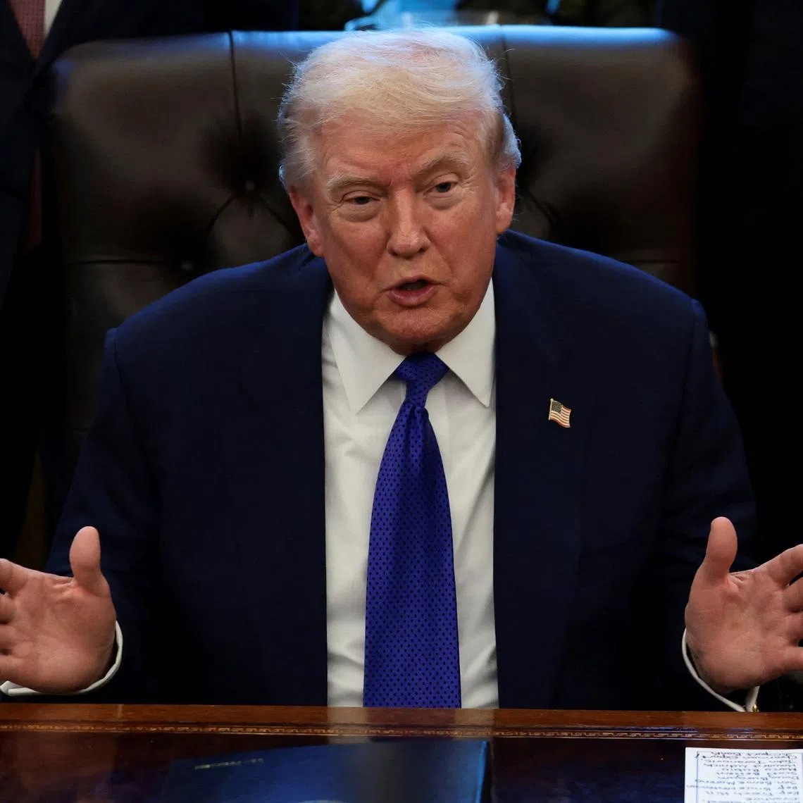 U.S. President Donald Trump speaks on the day he announced the creation of a critical mineral reserve, in the Oval Office at the White House, February 2, 2026. REUTERS/Evelyn Hockstein