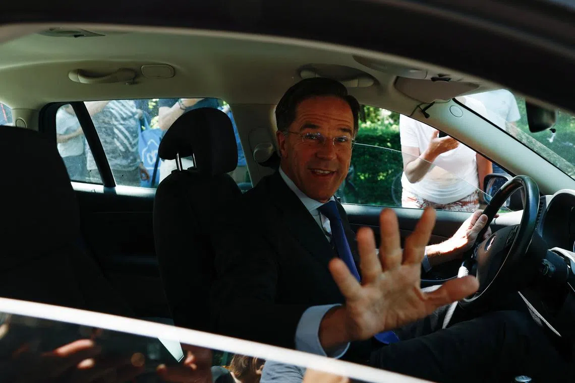 Dutch Prime Minister Mark Rutte leaves the Huis ten Bosch Palace, in The Hague, Netherlands on July 8.