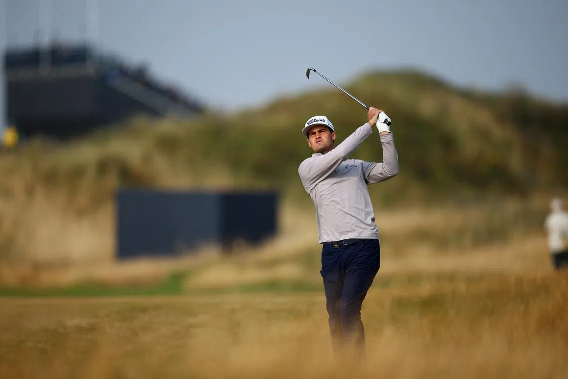 Golf - The 154th Open Championship - Royal Birkdale Golf Club, Southport, Britain - July 17, 2026 Jackson Suber of the U.S. in action during the second round REUTERS/Phil Noble