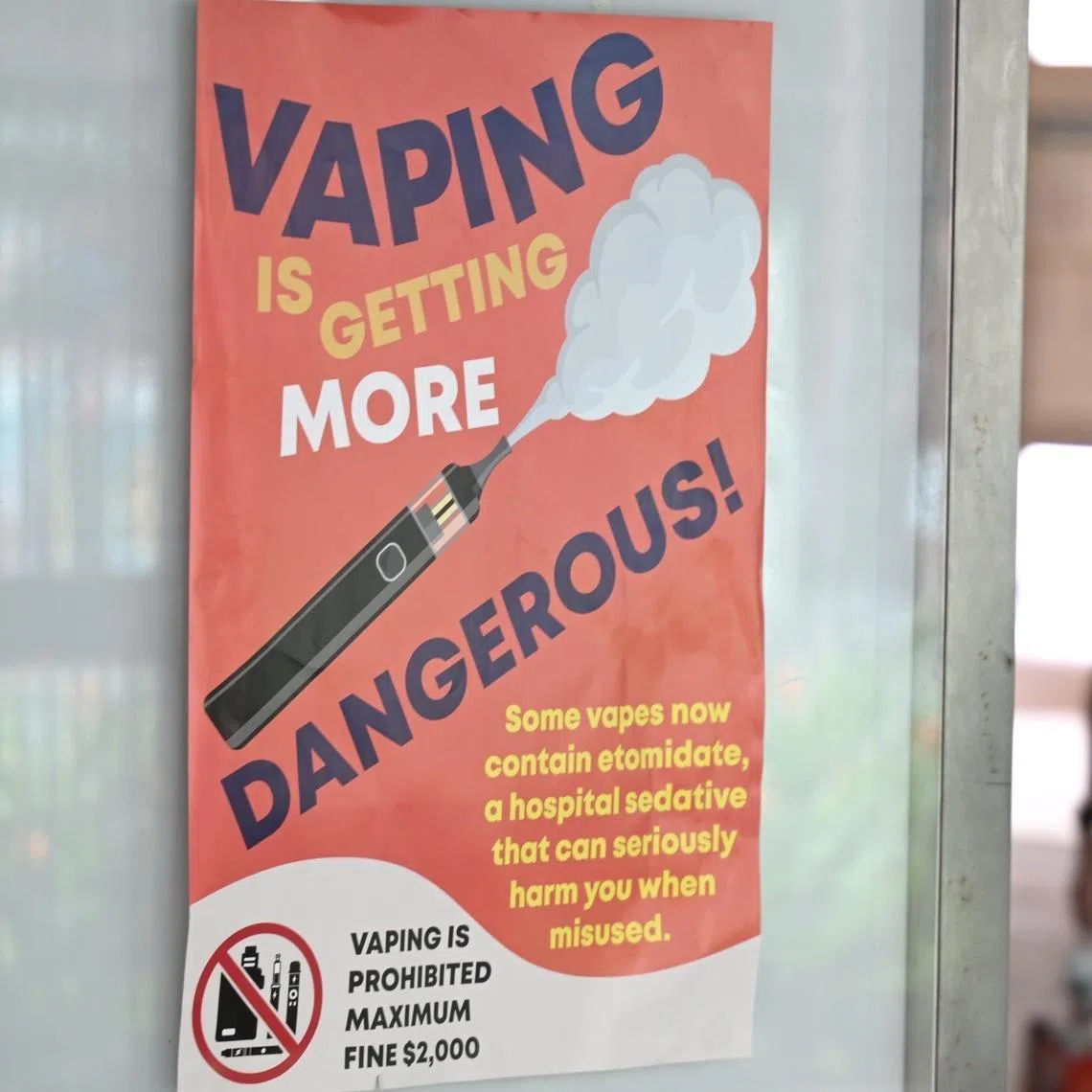 Generic photo of an anti vape poster taken at Choa Chu Kang bus interchange on Oct 12, 2025.