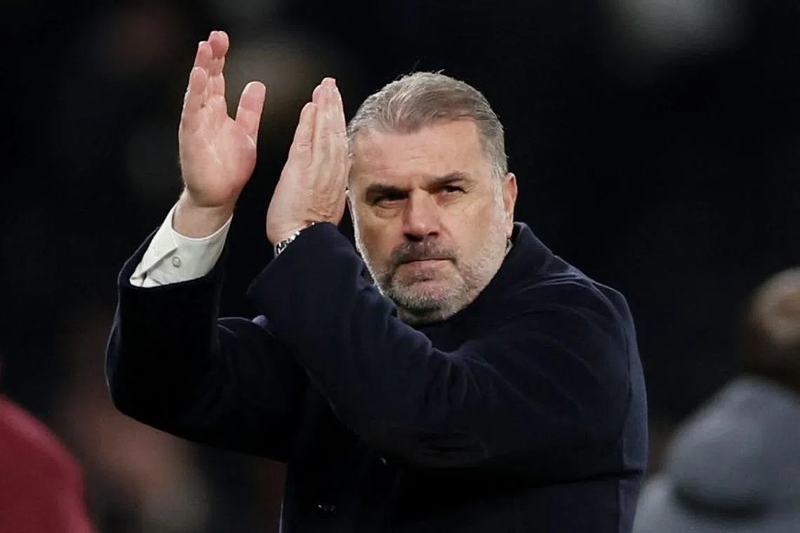 FILE PHOTO: Soccer Football - FA Cup - Third Round - Tottenham Hotspur v Burnley - Tottenham Hotspur Stadium, London, Britain - January 5, 2024 Tottenham Hotspur manager Ange Postecoglou applauds fans after the match Action Images via Reuters/Paul Childs/File Photo