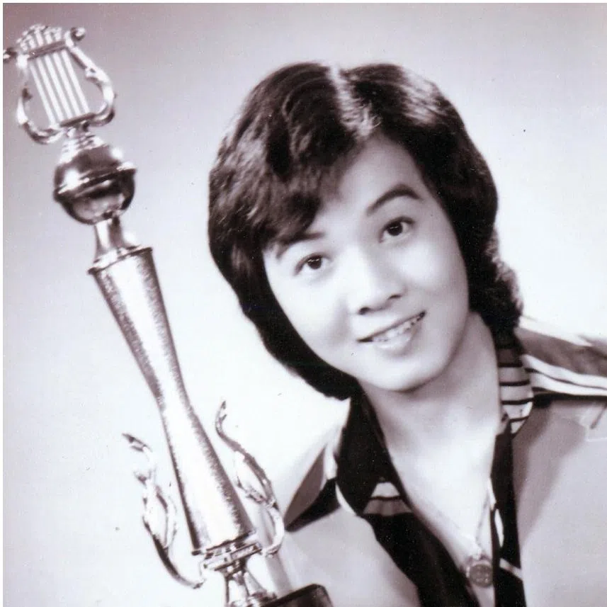 (Clockwise from left) Ling Xiao when he was 13, Singapore's Queen of Alto S.K. Poon and Huang Qingyuan.