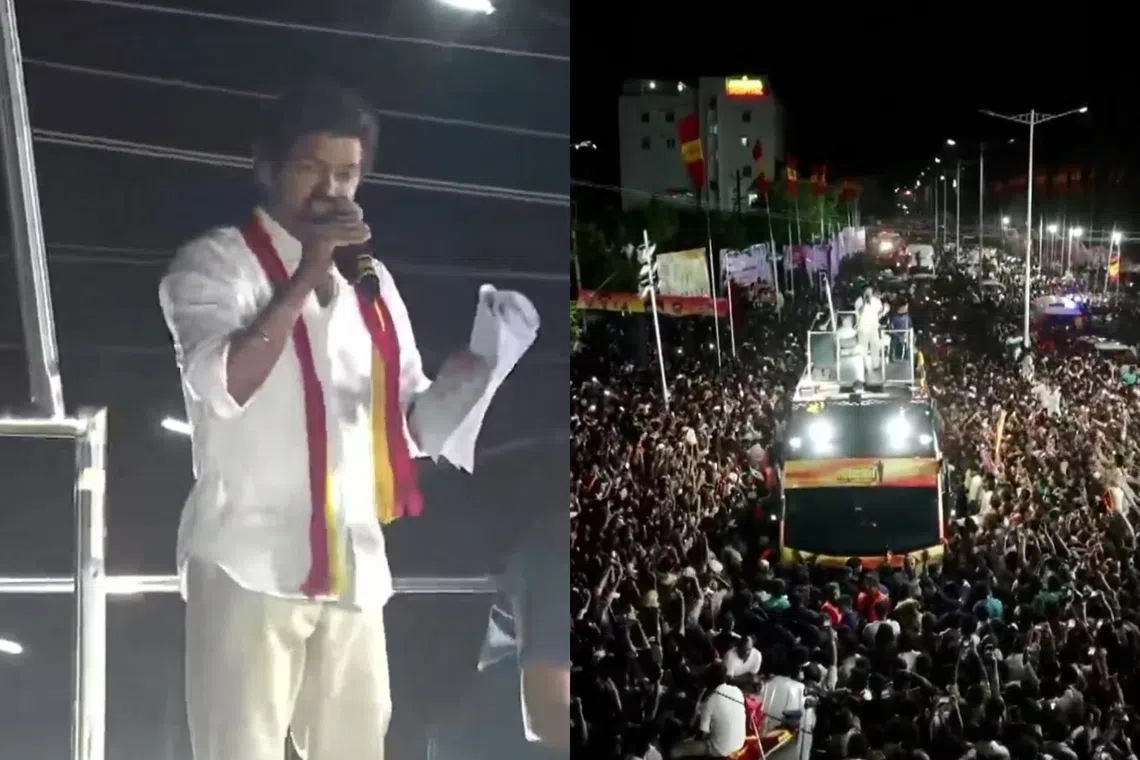 The rally with actor-politician Vijay took place in Karur, in India's Tamil Nadu state.