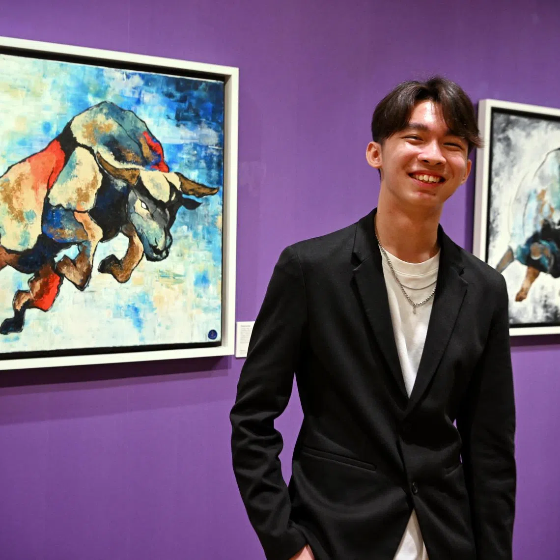 ST20230616_202300759663 Kua Chee Siong/ mmstudentartist16/ 
Profile of 17-year-old student artist J’den Teo, who launched an art exhibition to raise
funds for The Straits Times School Pocket Money Fund. 
The charity art exhibition showcases other young Singapore artists and will be held from 16 June 2023 to 25 June 2023. The net proceeds, targeted at $100,000 through sales of paintings and copies of art painting books, will be donated to The Straits Times School Pocket Money Fund.