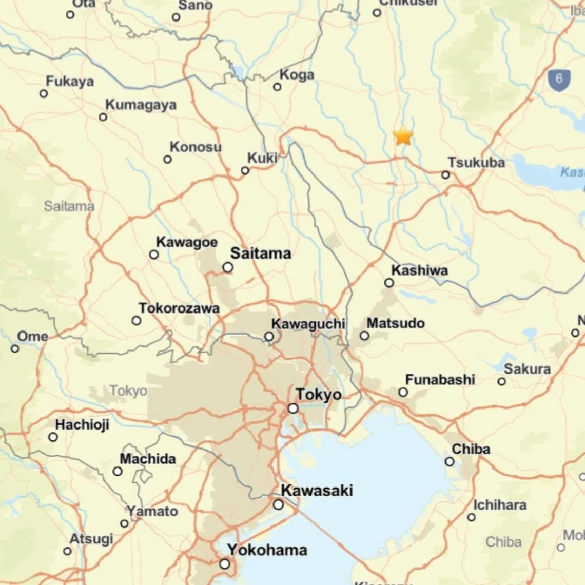The epicentre in the Ibaraki region was 50km deep.