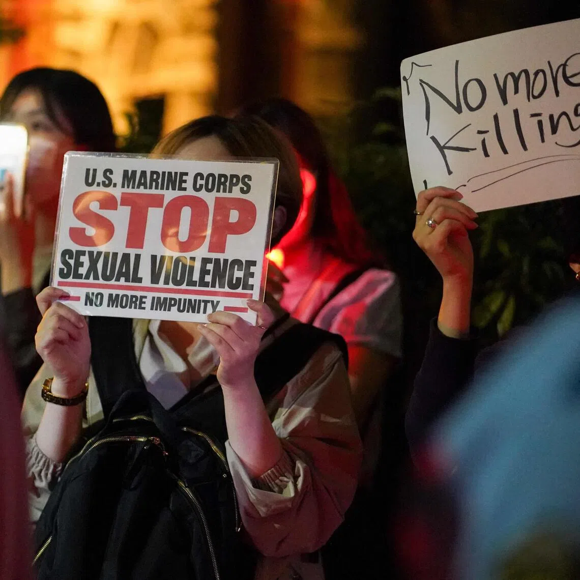 A US marine was arrested for allegedly killing and robbing a 39-year-old woman in Naha on Oct 3, prompting public outrage.