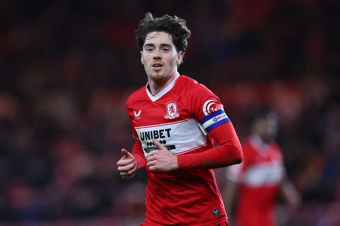 Soccer Football - Championship - Middlesbrough v Charlton Athletic - Riverside Stadium, Middlesbrough, Britain - March 11, 2026 Middlesbrough's Hayden Hackney Action Images/Craig Brough