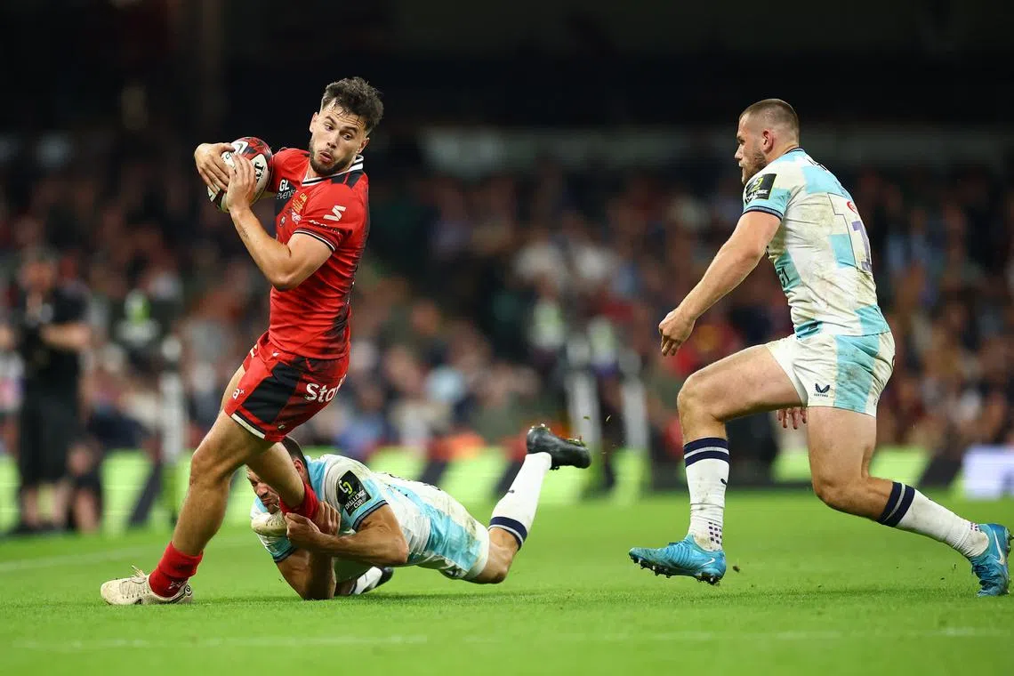 Rugby Union - European Challenge Cup Final - Bath Rugby v Lyon - Principality Stadium, Cardiff, Wales, Britain - May 23, 2025 Lyon's Ethan Dumortier in action Action Images via Reuters/Andrew Boyers