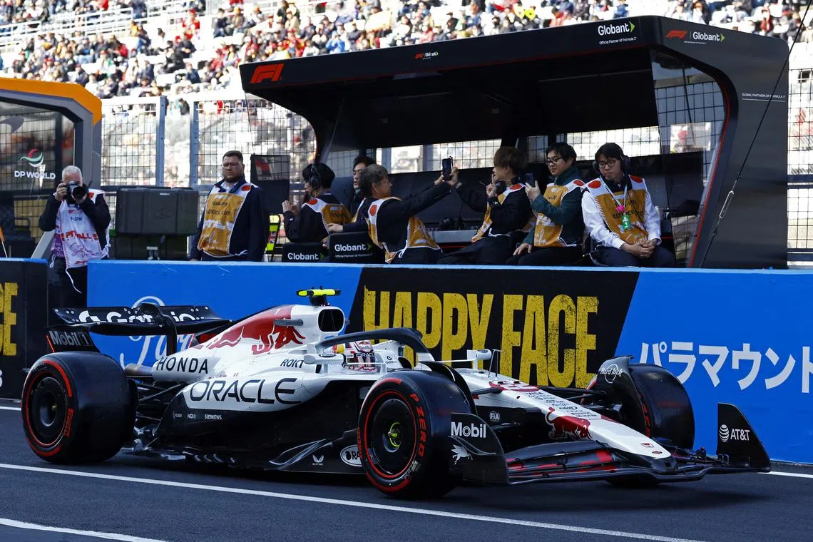 Formula One F1 - Japanese Grand Prix - Suzuka Circuit, Suzuka, Japan - April 4, 2025 Red Bull's Yuki Tsunoda during practice REUTERS/Manami Yamada