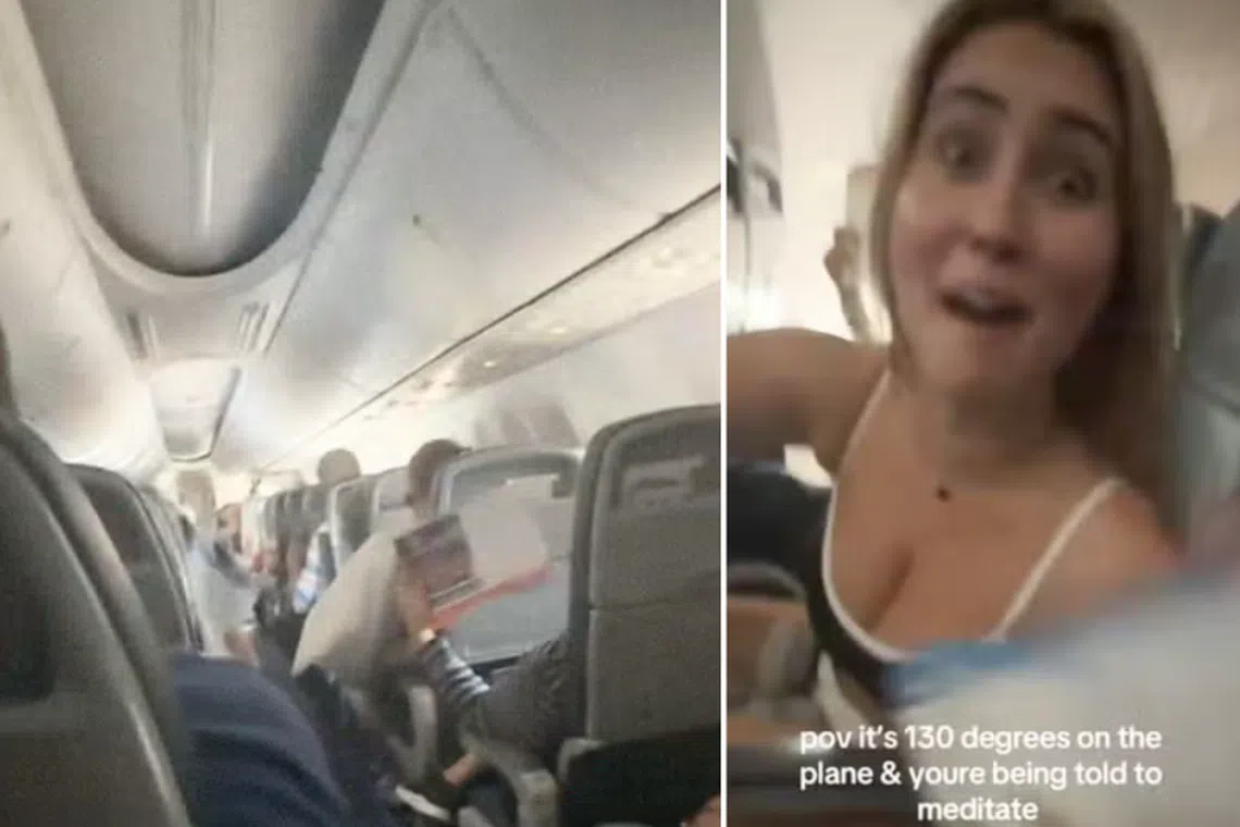 Passengers on board an unnamed flight could be seen fanning themselves furiously in a now viral TikTok video.