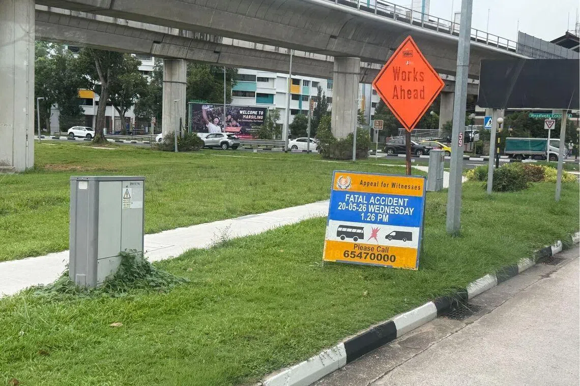 The police have put up a sign appealing for witnesses to the fatal incident.