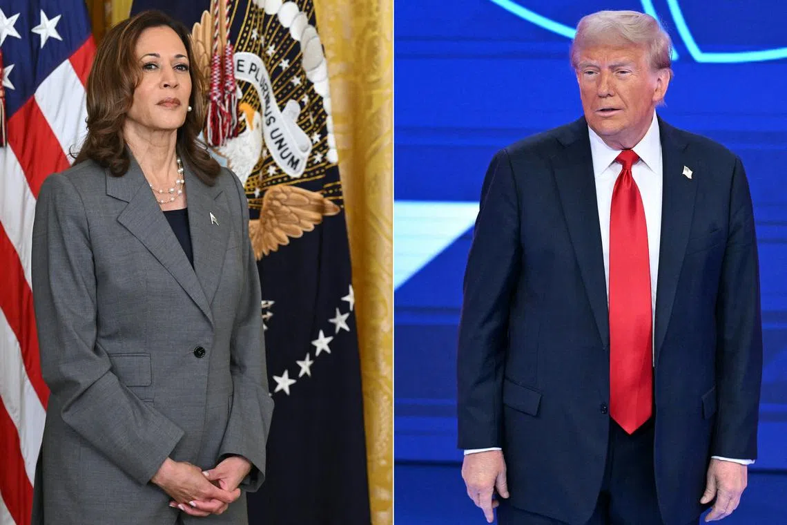 Both Donald Trump (right) and Democratic rival Kamala Harris have in large part eschewed traditional news media to chase new audiences.