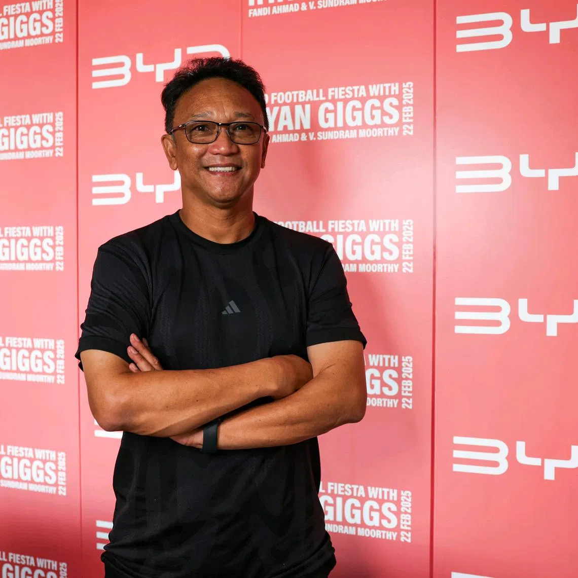 ST20250222_202502200820/dlsoc22/Brian Teo/David Lee SJ/ Profile of former Singapore national footballer Fandi Ahmad during the BYD Football Fiesta at ARFC Woodleigh on Feb 22, 2025. ST PHOTO: BRIAN TEO