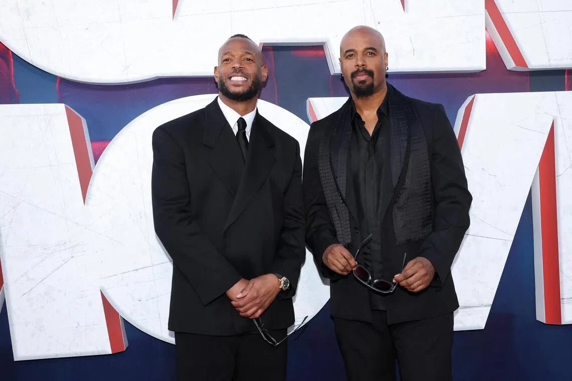 Writers, producers and stars Marlon Wayans (left) and Shawn Wayans at the premiere of Scary Movie in Los Angeles, California, on June 3, 2026. 