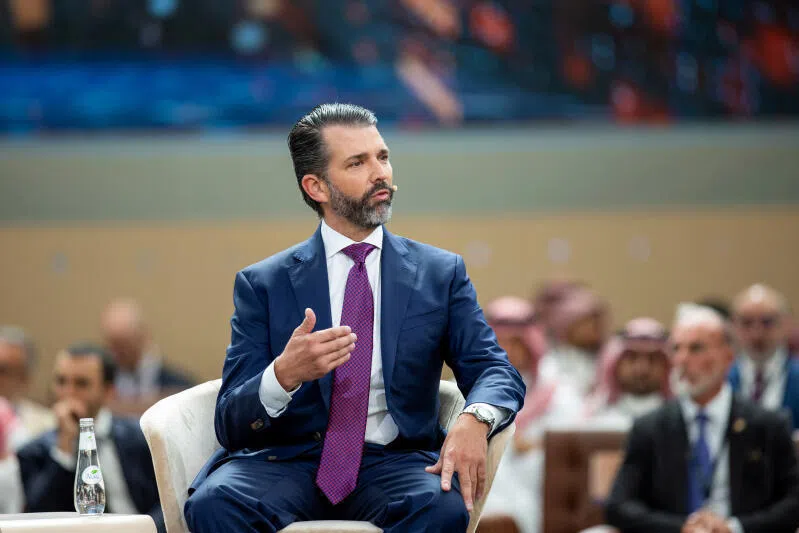 Executive Vice-President at The Trump Organization, Donald Trump Jr, speaking at the Future Investment Initiative conference in Riyadh, Saudi Arabia, on Oct 29.