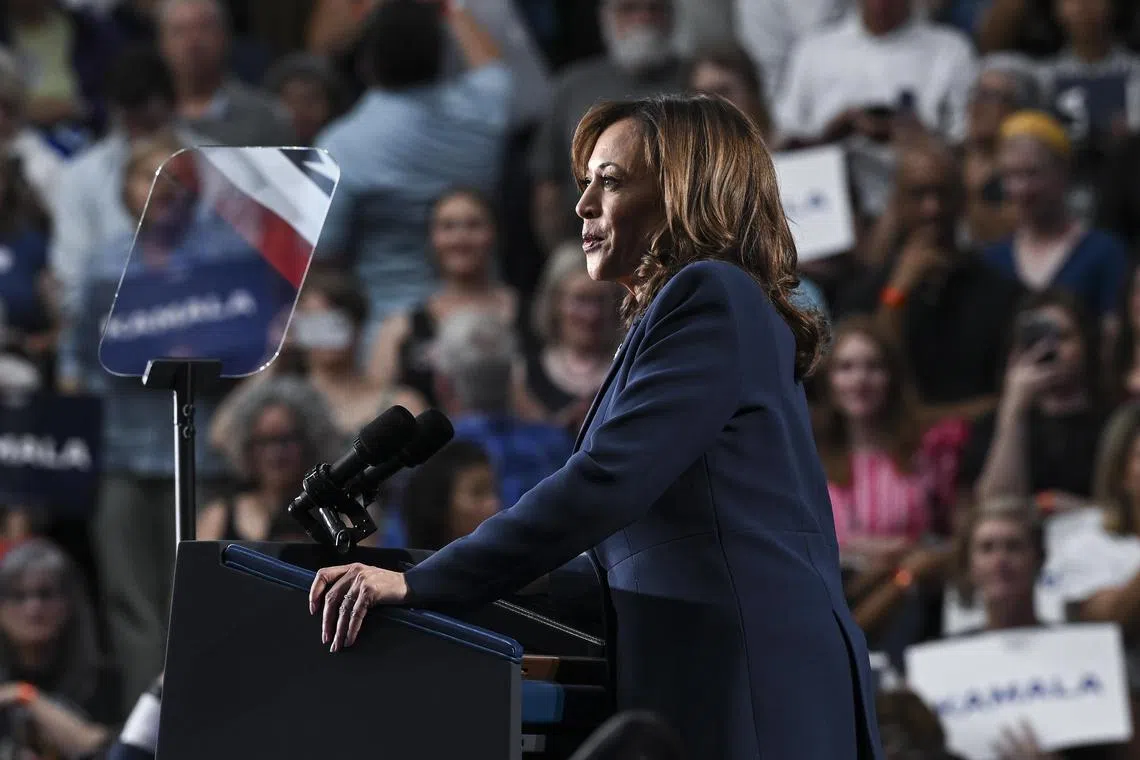 While Ms Kamala Harris has not broken from Mr Joe Biden on Israel, her statements on the conflict have been more nuanced.