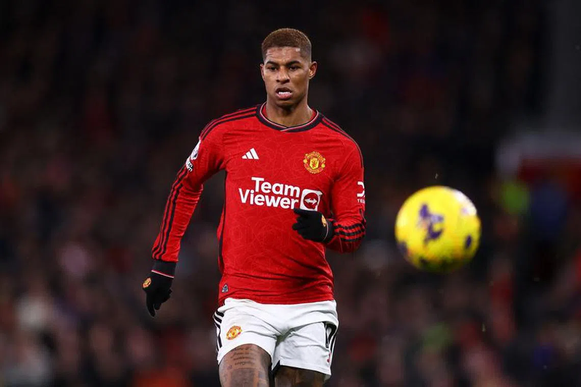 Soccer Football - Premier League - Manchester United v Tottenham Hotspur - Old Trafford, Manchester, Britain - January 14, 2024 Manchester United's Marcus Rashford in action REUTERS/Carl Recine/File Photo