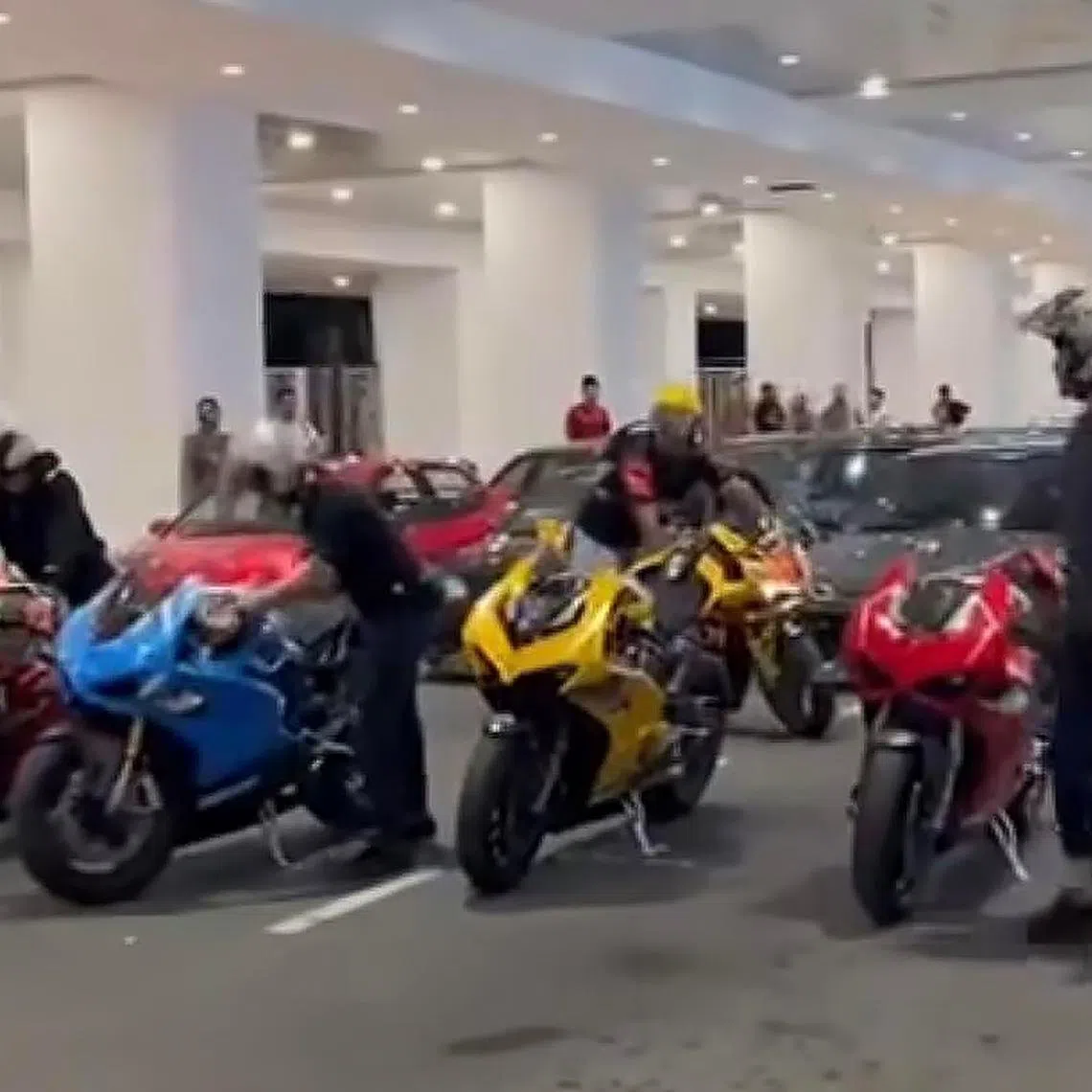 A photo shared on social media of the Sultan Ismail Petra Airport. The airport has attracted youths on modified motorcycles who use the drop-off area outside the departure hall for high-speed and drag races.