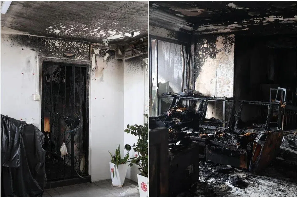 The blaze likely started from an electrical origin in the living room.