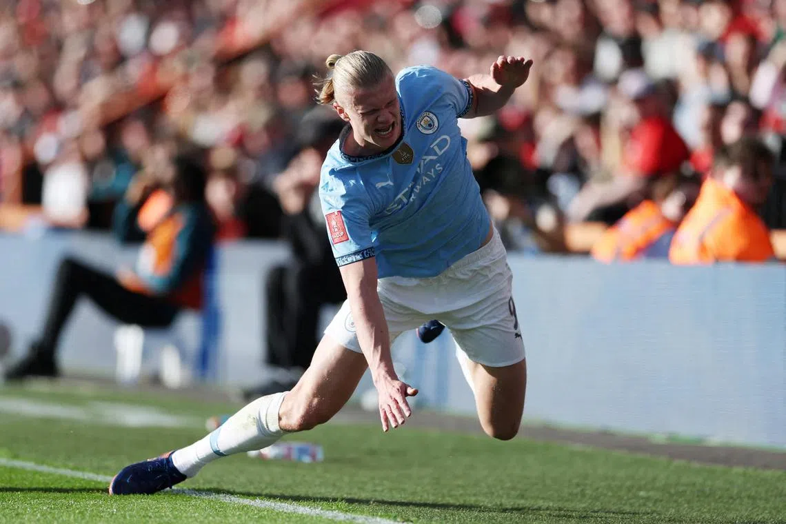 Haaland sustained an ankle injury in City's  FA Cup quarter-final at Bournemouth.