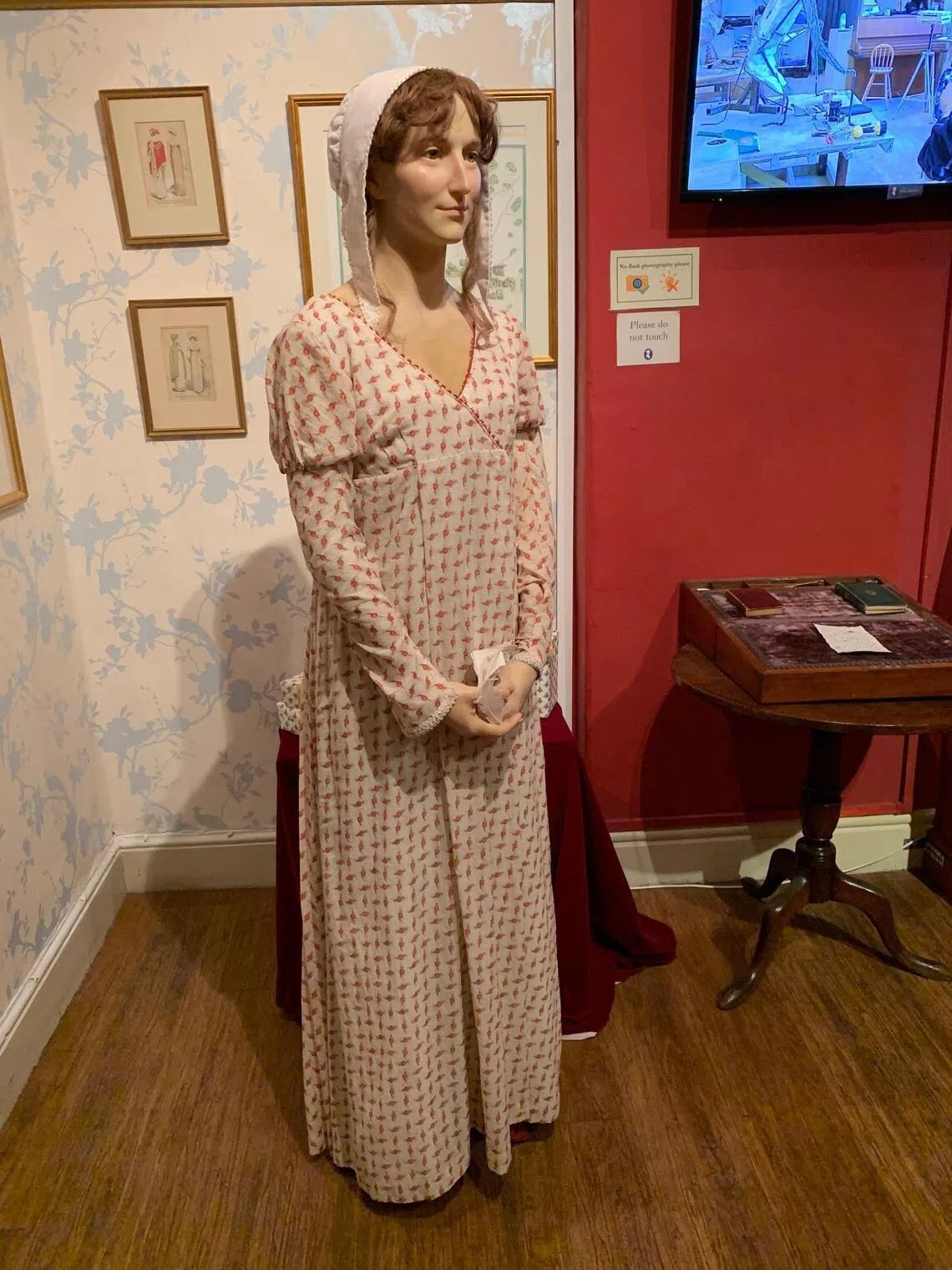 The Jane Austen Centre has a waxwork of the author.