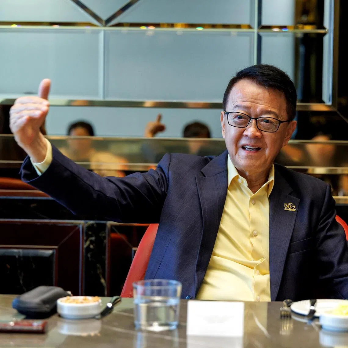 Sunway founder Jeffrey Cheah meeting Singapore media over lunch in Kuala Lumpur on Oct 22. 