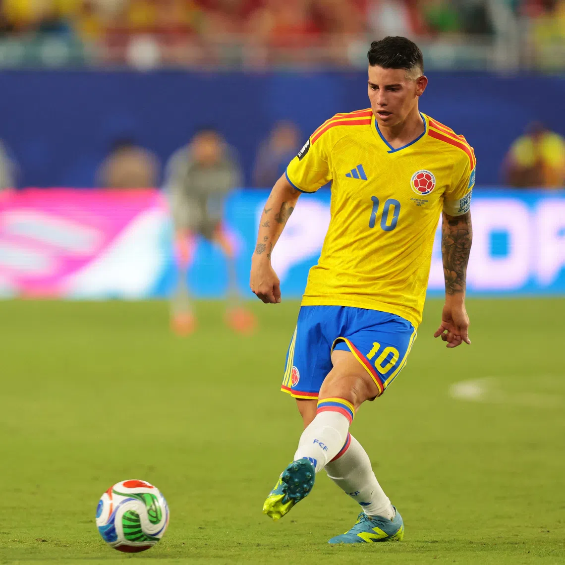 Soccer Football - FIFA World Cup 2026 - Group K - Colombia v Portugal - Miami Stadium, Miami Gardens, Florida, U.S. - June 27, 2026 Colombia's James Rodriguez in action IMAGN IMAGES via Reuters/Sam Navarro