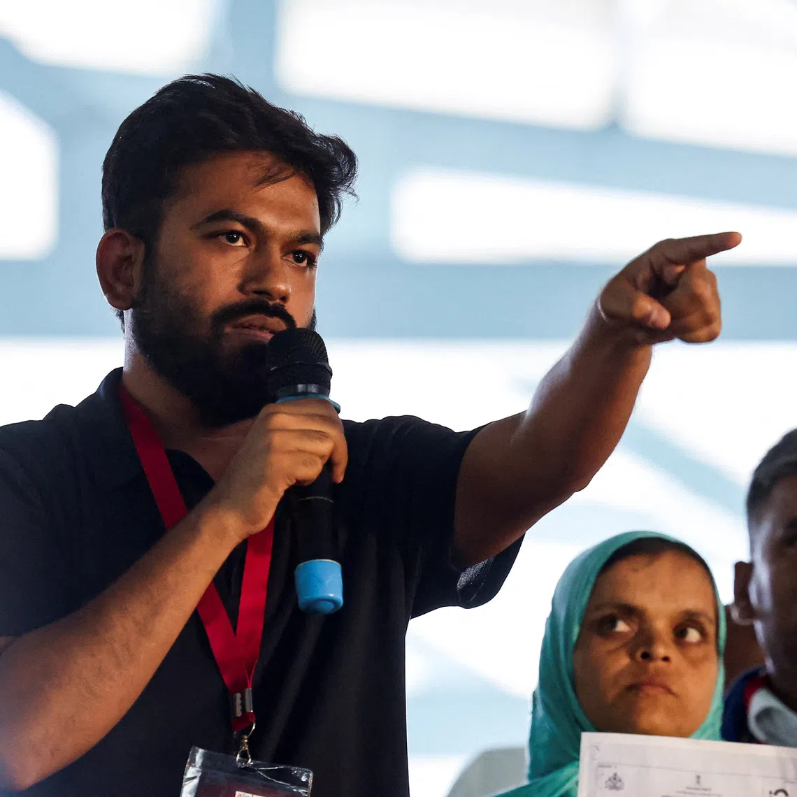Abhijeet Dipke, founder of the Cockroach Janta Party (CJP), addresses his supporters during a protest demanding resignation of India's Chief Election Commissioner Gyanesh Kumar, in Bengaluru, India, October 8, 2026. REUTERS/Priyanshu Singh