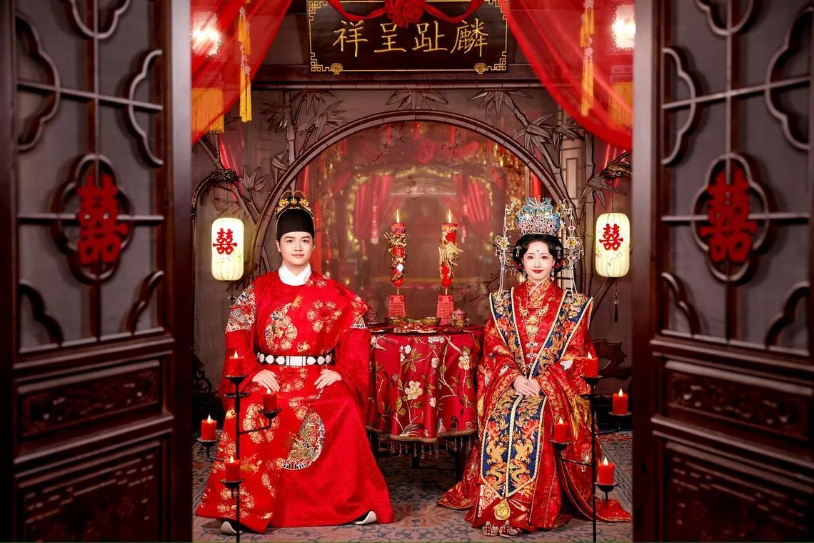 mnwedding - Ms Nina Tzern, 31, and Mr Nguyen Quoc Bao, 32, did a photoshoot in Hangzhou wearing outfits from the Tang, Song and Ming dynasties. Credit: Courtesy of Nina Tzern Singaporean couple Tan Shi Hui and Xu Junyuan filmed a wedding video in Lijiang in China’s Yunnan province.