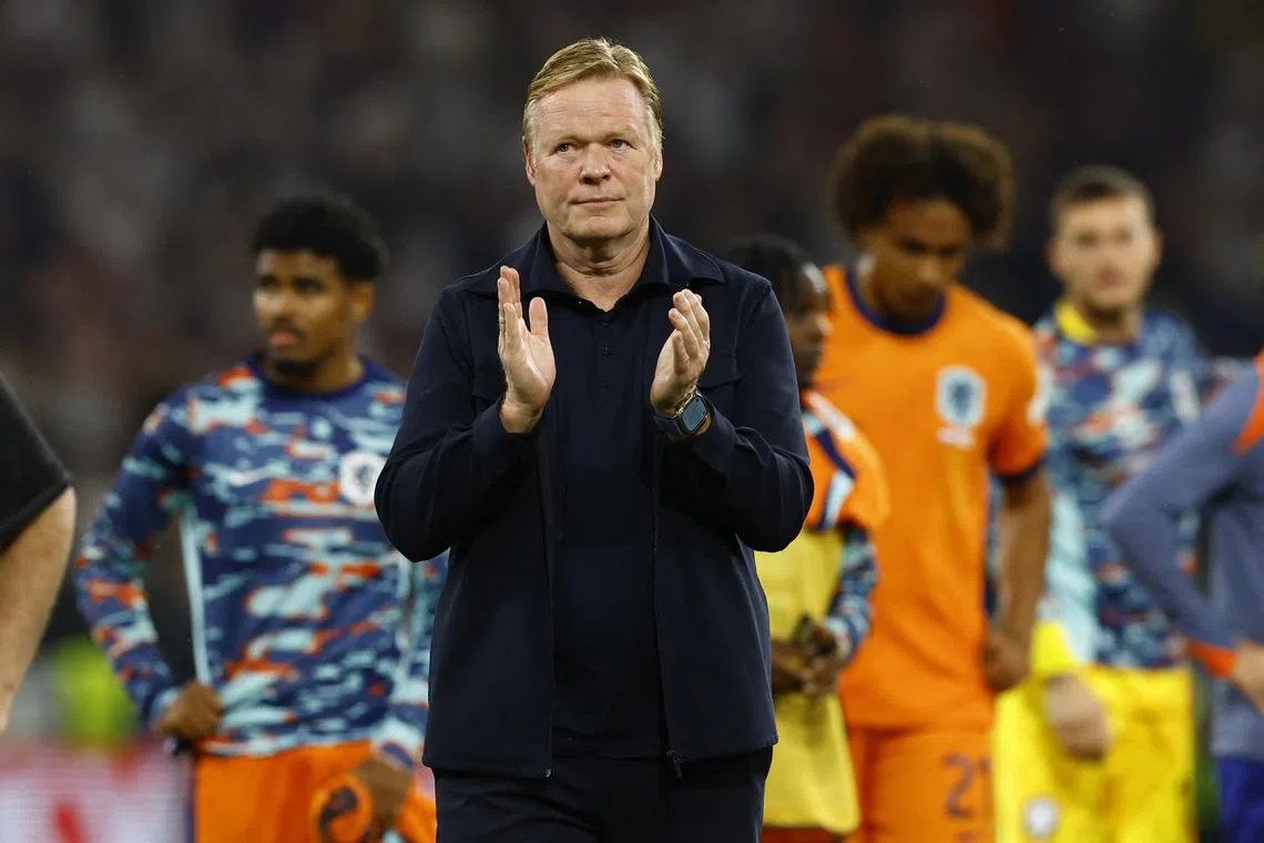 Soccer Football - Euro 2024 - Semi Final - Netherlands v England - Dortmund BVB Stadion, Dortmund, Germany - July 10, 2024  Netherlands coach Ronald Koeman looks dejected after the match REUTERS/Piroschka Van De Wouw