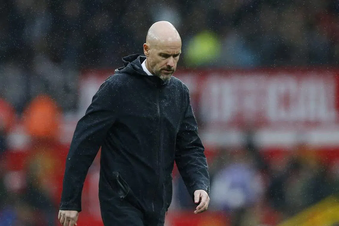 Soccer Football - Premier League - Manchester United v Crystal Palace - Old Trafford, Manchester, Britain - September 30, 2023 Manchester United manager Erik ten Hag looks dejected after the match Action Images via Reuters/Craig Brough
