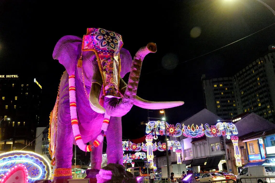 Elephants were a key aspect of the 2017 light-up. They are considered sacred in Hinduism, symbolising loyalty, power, wisdom and fertility.