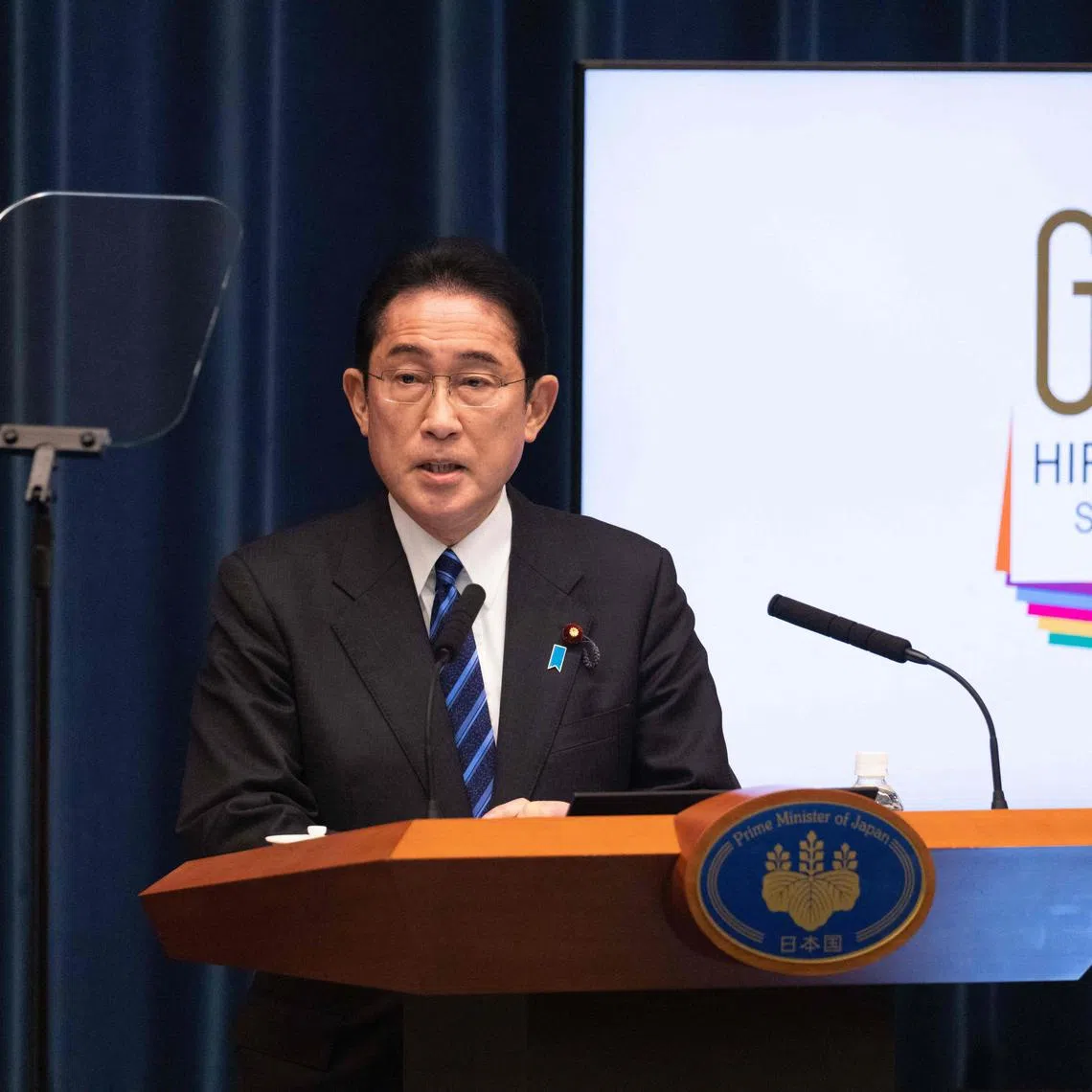 Japanese PM Fumio Kishida speaks during a press conference in Tokyo on Feb 24, 2023.