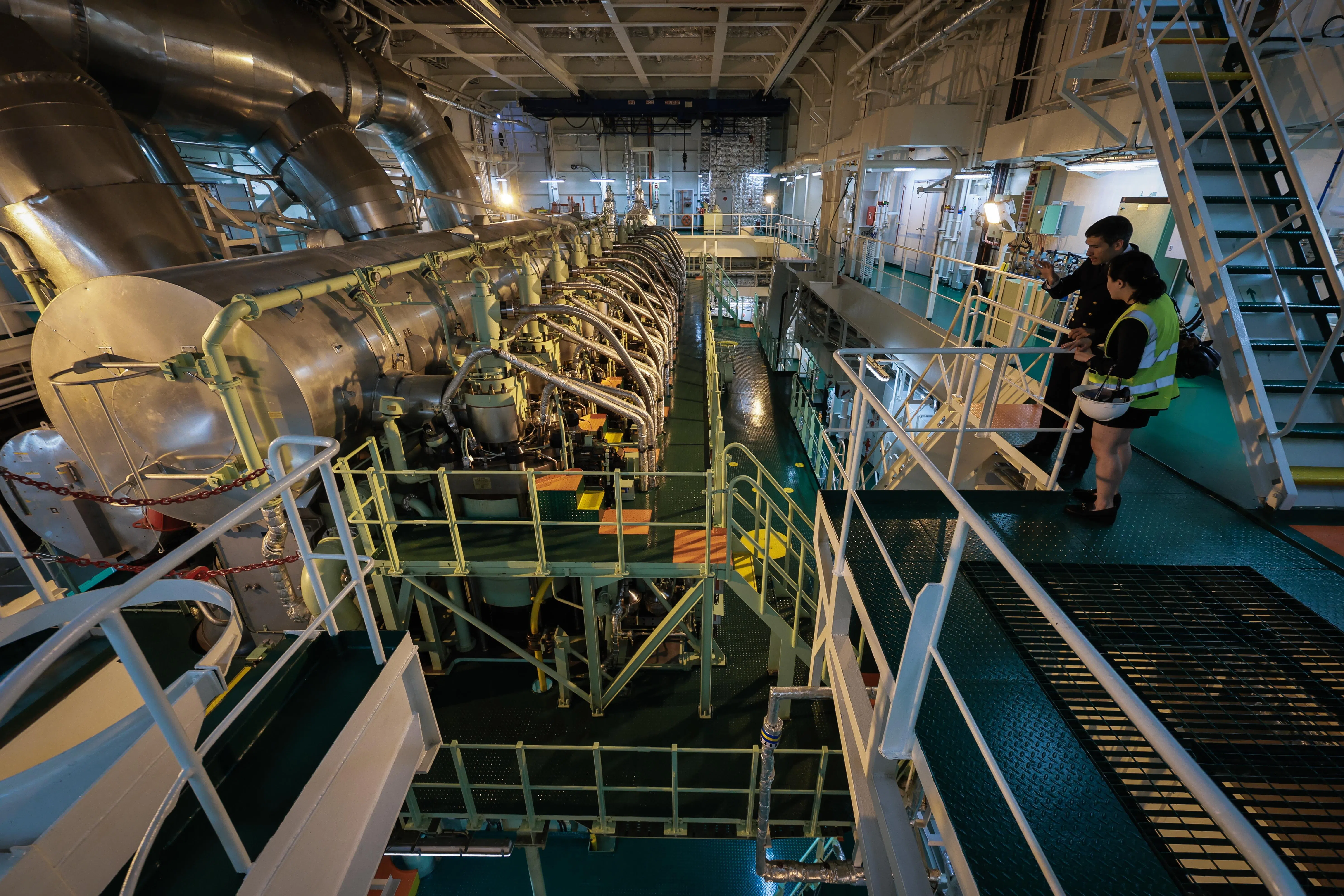 The main engine that runs on LNG in the CMA CGM Notre Dame.