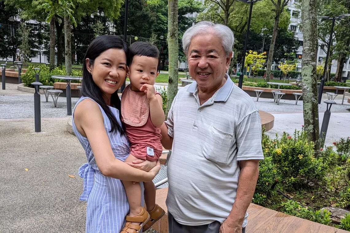 38-year-old cpf member tan hui jie sandwich generation with 15-month-old toddler and elderly father