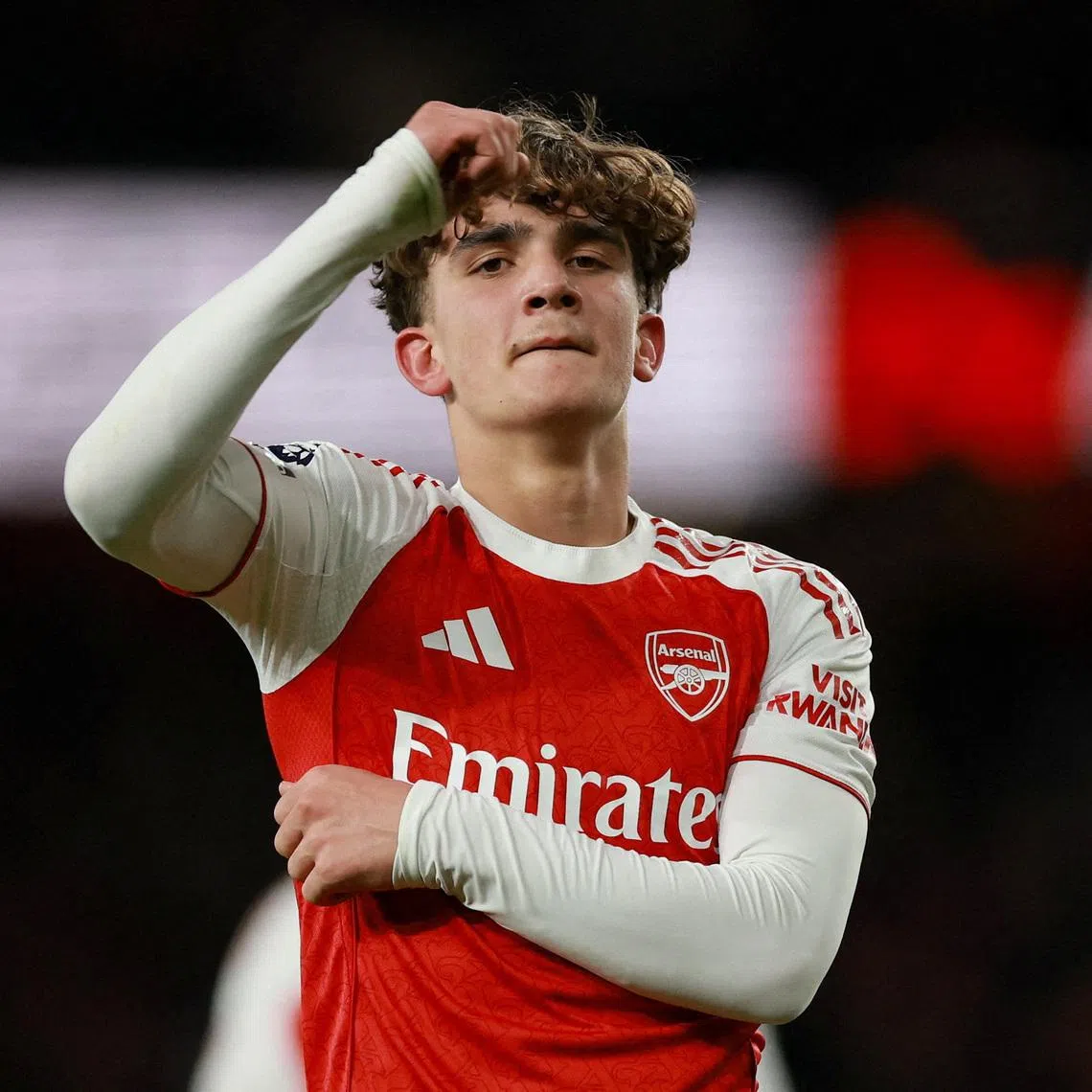 Soccer Football - Premier League - Arsenal v Everton - Emirates Stadium, London, Britain - March 14, 2026 Arsenal's Max Dowman celebrates scoring their second goal Action Images via Reuters/Paul Childs