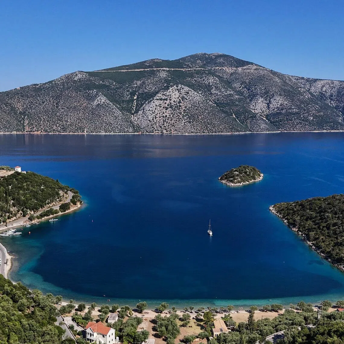 Dexa beach, where legend has Odysseus landing when he finally returned home, on the island of Ithaca, on Aug 3.