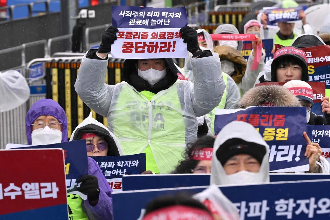The Korean Medical Association  said about 30,000 people are at the march.