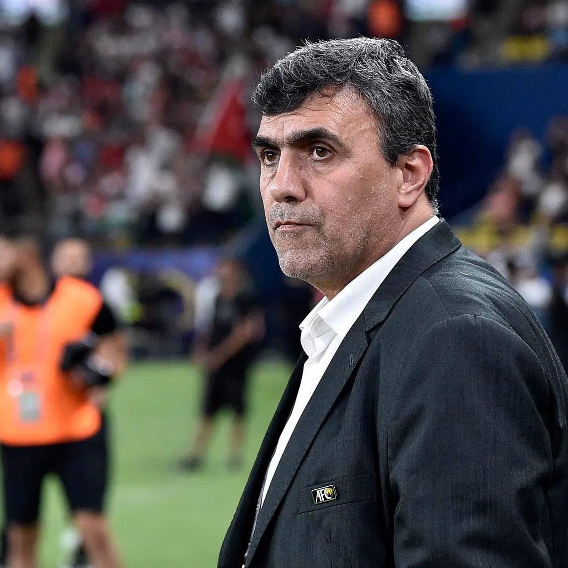 FILE PHOTO: Soccer Football - World Cup - AFC Asian Qualifiers - Group G - Saudi Arabia v Jordan - Al-Awwal Stadium, Riyadh, Saudi Arabia - June 11, 2024 Jordan coach Hussein Ammouta before the match REUTERS/Stringer/File Photo