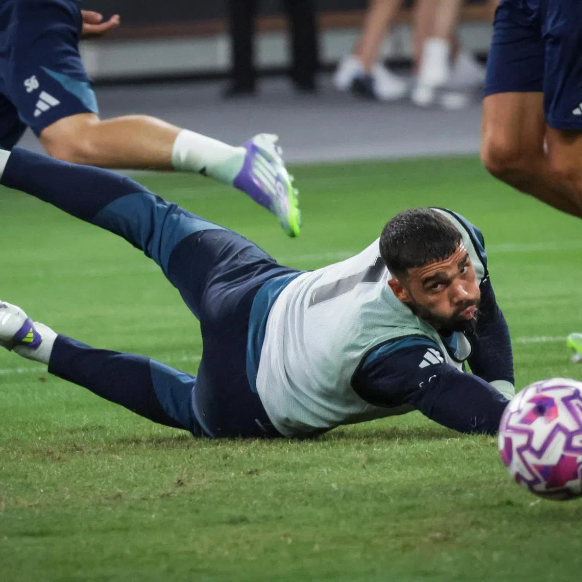 Goalkeeper David Raya at the Arsenal open training in National Stadium on July 24, 2025.