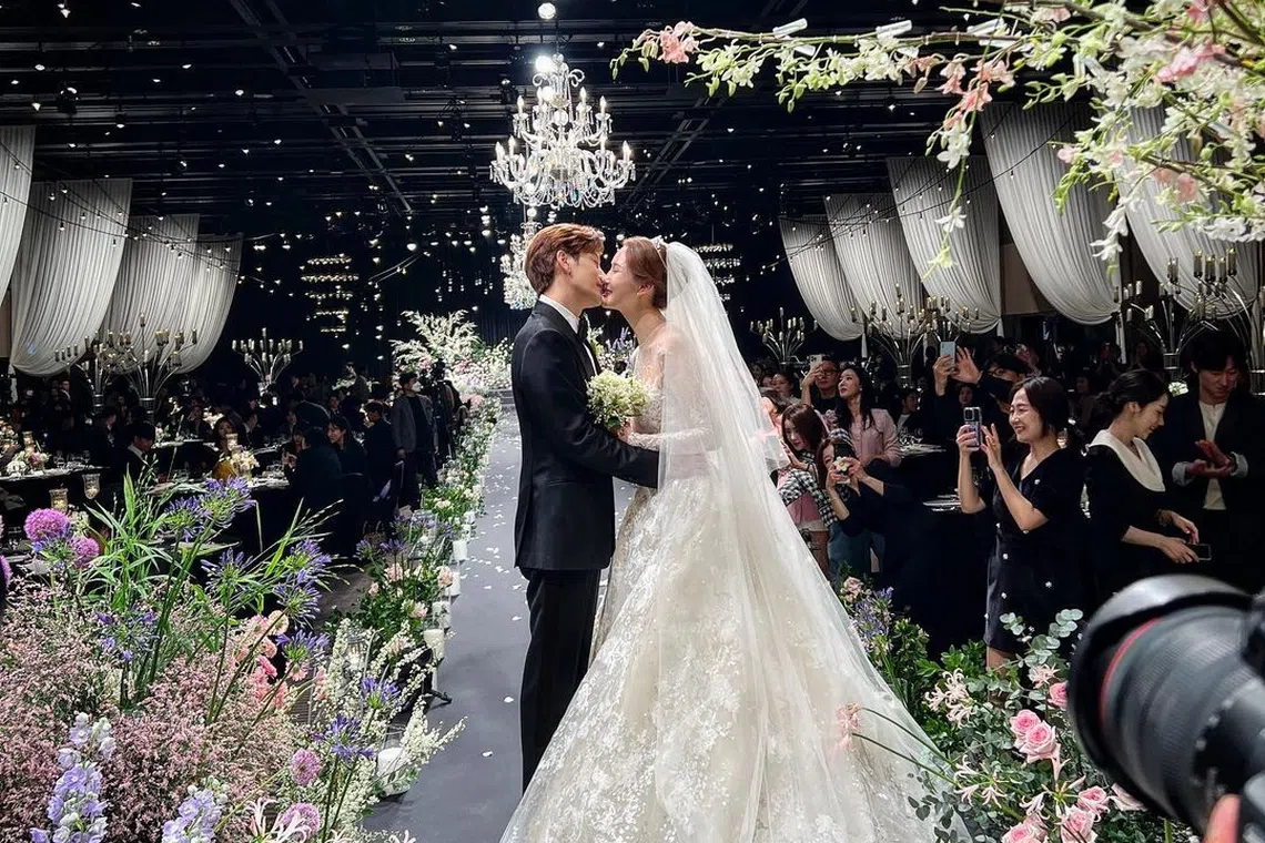 South Korean actress Lee Da-hae, 39, and singer Seven, 38, tied the knot last Saturday.