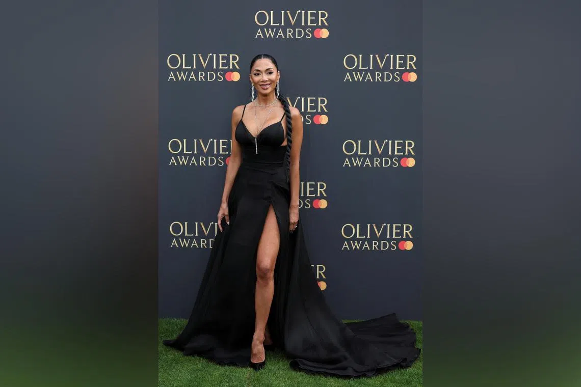 Nicole Scherzinger attends the Olivier Awards at the Royal Albert Hall on April 14. 