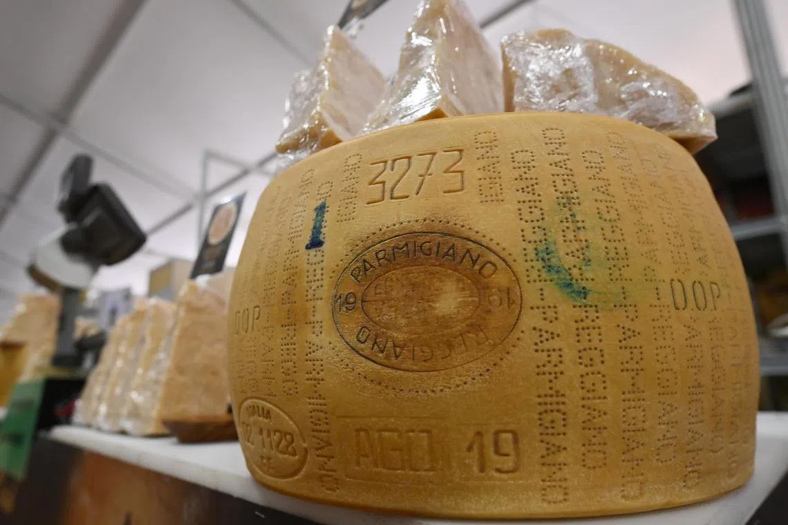 Intellectual property lawyers interviewed by The Straits Times say that while there is no immediate impact on traders, the implication of the court decision is that the word “Parmesan” should only be used for cheese originating from the particular region in Italy.

TURIN, ITALY - SEPTEMBER 22: Parmigiano Reggiano inside of Terra Madre - Salone Del Gusto 2022 on September 22, 2022 in Turin, Italy. (Photo by Stefano Guidi/Getty Images)