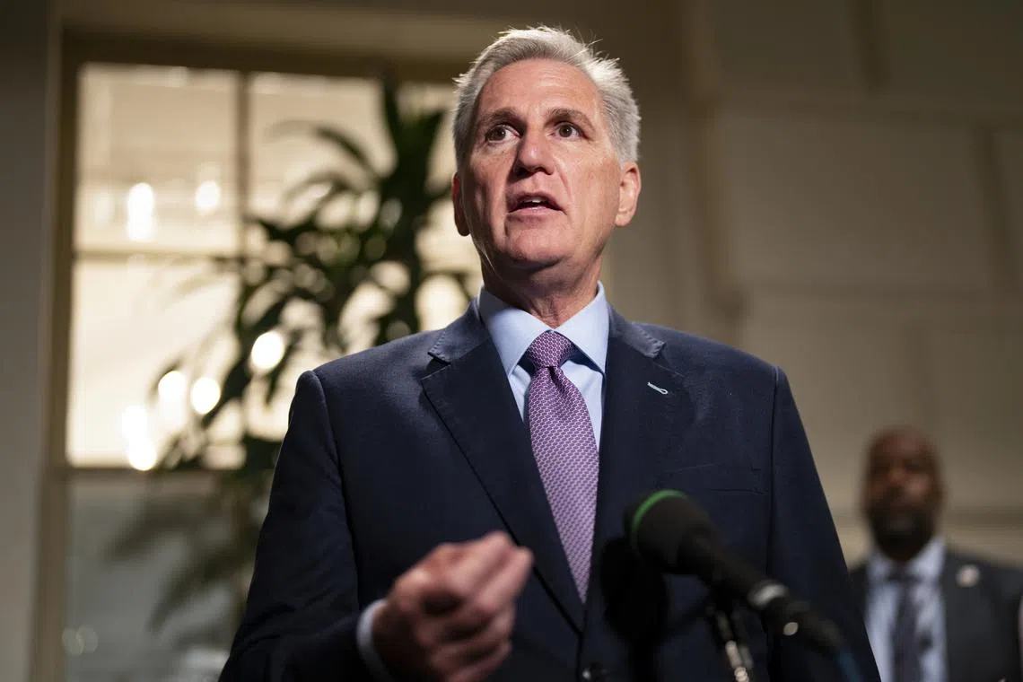Eight Republicans voted with 208 Democrats to remove Mr Kevin McCarthy from his post.