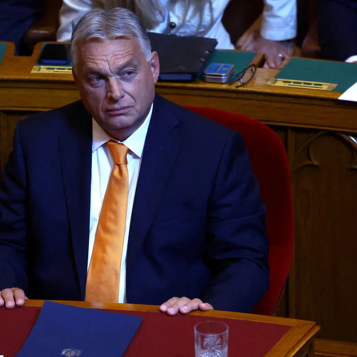 FILE PHOTO: Hungarian Prime Minister Viktor Orban attends the autumn session of parliament in Budapest, Hungary, September 22, 2025. REUTERS/Bernadett Szabo/File Photo