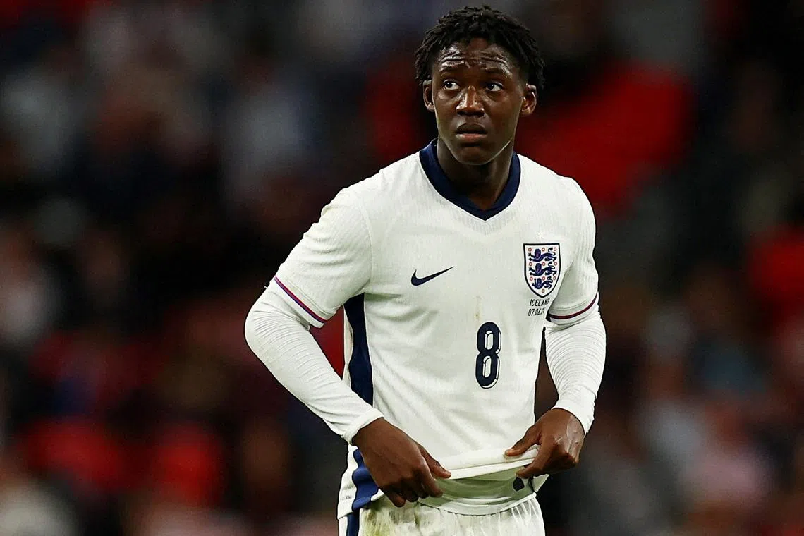 FILE PHOTO: Soccer Football - International Friendly - England v Iceland - Wembley Stadium, London, Britain - June 7, 2024 England's Kobbie Mainoo looks dejected after the match REUTERS/Molly Darlington/File Photo