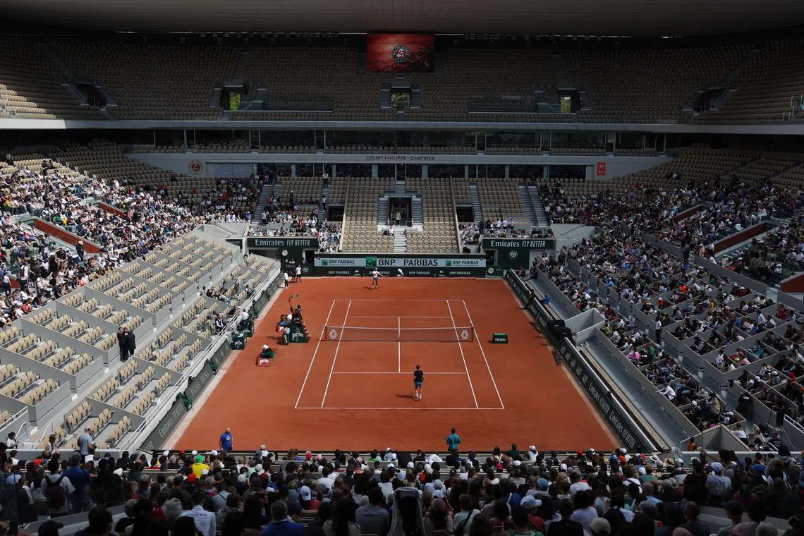 Tennis - French Open Preview - Roland Garros, Paris, France - May 21, 2024 General view of Spain's Rafael Nadal during a practice session ahead of the French Open REUTERS/Gonzalo Fuentes